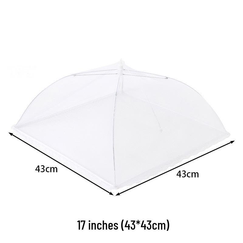 White Foldable Mesh Food & Table Cover - Mosquito & Dust Proof, Transparent Picnic & Vegetable Protector