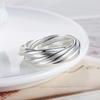 Huajie Cinq Cercles Combinaison Créative Bagues pour Femmes Couleur Argent Simple Fête Exquis Anneau Féminin Tendance