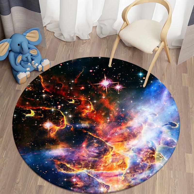 Cosmic Galaxy Circular Carpet Home Kitchen Bedroom Children's Room Floor Mat Carpet Decoration Non Slip Floor Mat