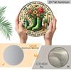 2D Flat, 1pc Round Aluminum Metal Wall Sign, Rustic Style "Welcome to My Garden" Wall Decor - A Product with Floral and Gardening Tool, Suitable for