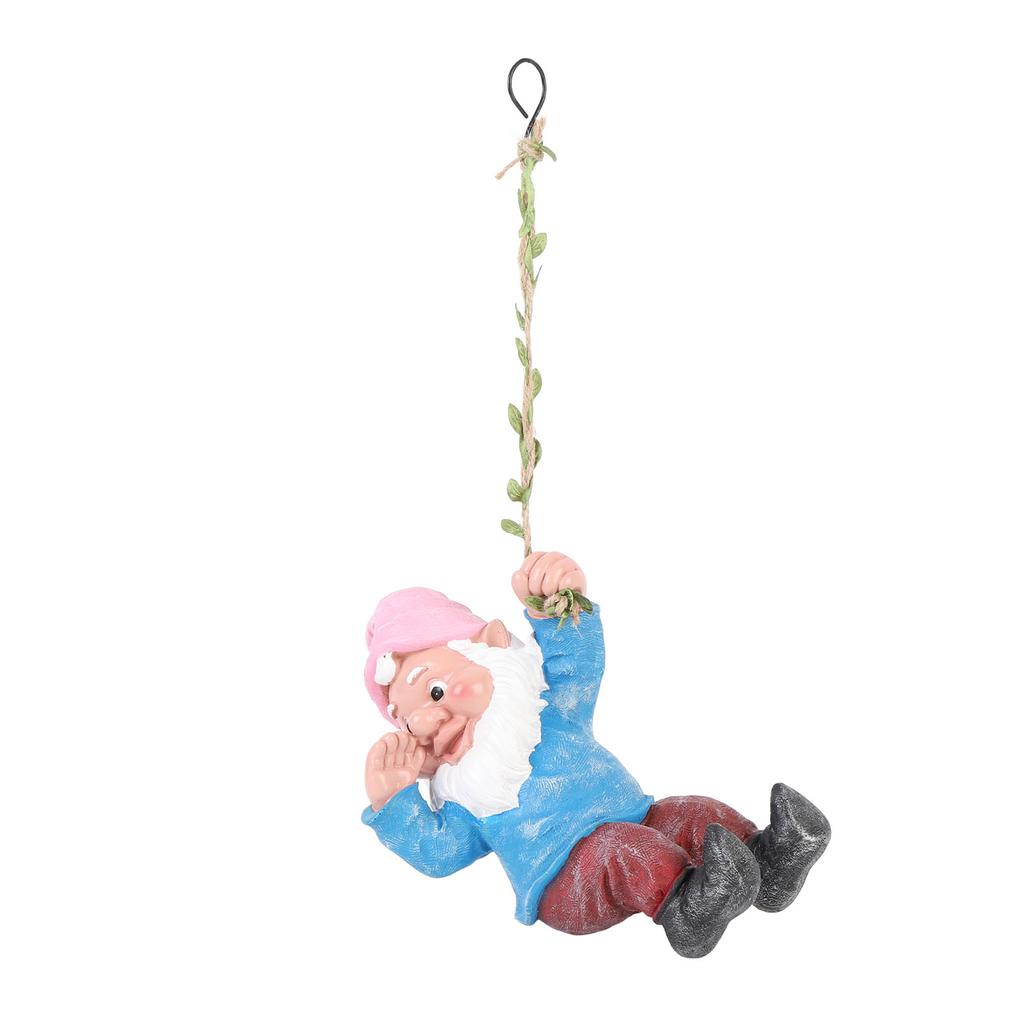 Gnom Figur Harz Lebhaft Lustig Realistisch Kletternder Gnom Statue für Zuhause Garten Hof Blau
