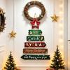 Festive Door Handle Decorations Rustic Wooden Hanging Pendant for Christmas Holiday Home Door, Decorative Signs Party Sign Ornament with