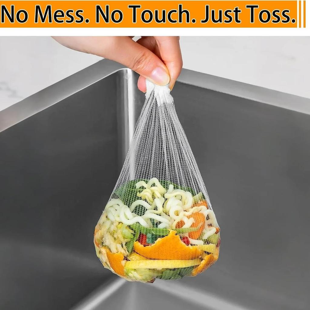 200/400Pcs Disposable Drain Covers, Kitchen Mesh Sink Strainer Bags, Anti-Clog Drain Catchers for Food Scraps, Hair