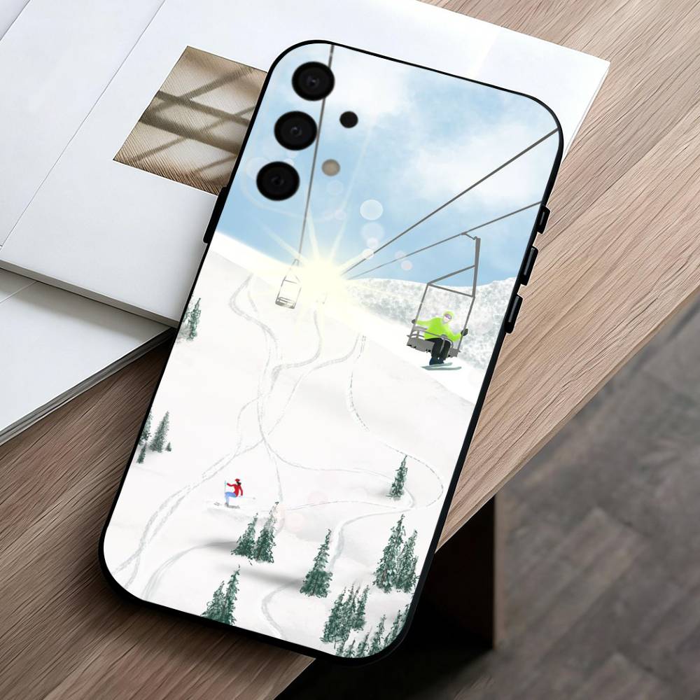S-Skiing S-Snow Snowboard Ski art  Phone Case For Samsung Galaxy A73,A72,A71,A70,A53,A52,A51,Soft Silicone Black Cover