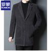 Men's Mid-Length Wool Blend Business Casual Coat