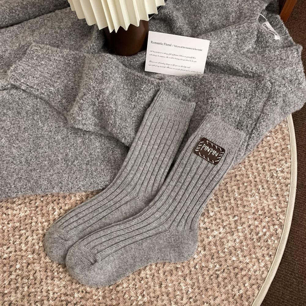 Keep Warm Snow Boot Socks Middle Tube Knitted Socks Fashion Mid-Tube Socks