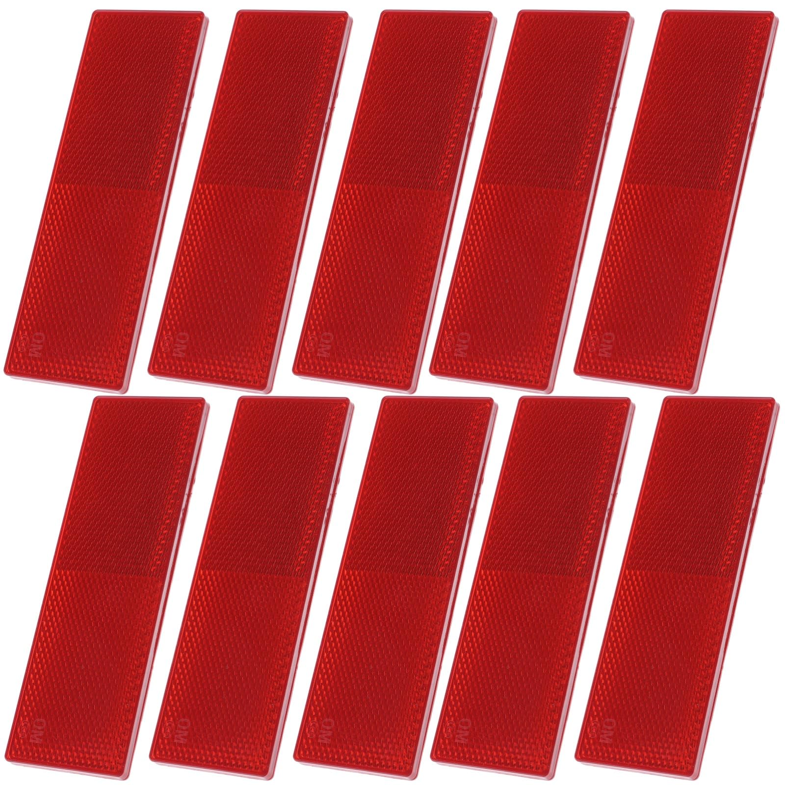 

Lubonarie Truck Reflector Sticker Reflector Vehicle Reflector Warning Sticker Double Sided Tape Truck Set of 10 (Red No Hole)