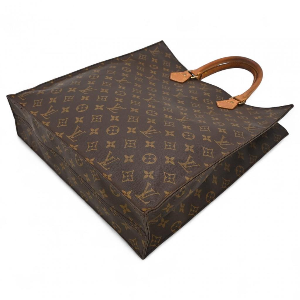 Auth LOUIS VUITTON Monogram Sac Plat Tote Bag Handbag PVC Canvas M51140 lv3622bf