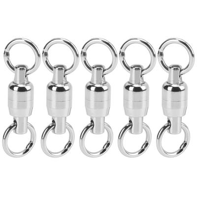 5PCS TwoWay Stainless Steel Bearing Swivel 8Shaped Ring Connector Fishing Accessories