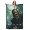 Hey Sen Nihayet Uyandın Skyrim Meme Battaniyeleri Yumuşak Sıcak Flanel Atkı Battaniye Peluş Yatak Oturma Odası Piknik Seyahat Ev İçin