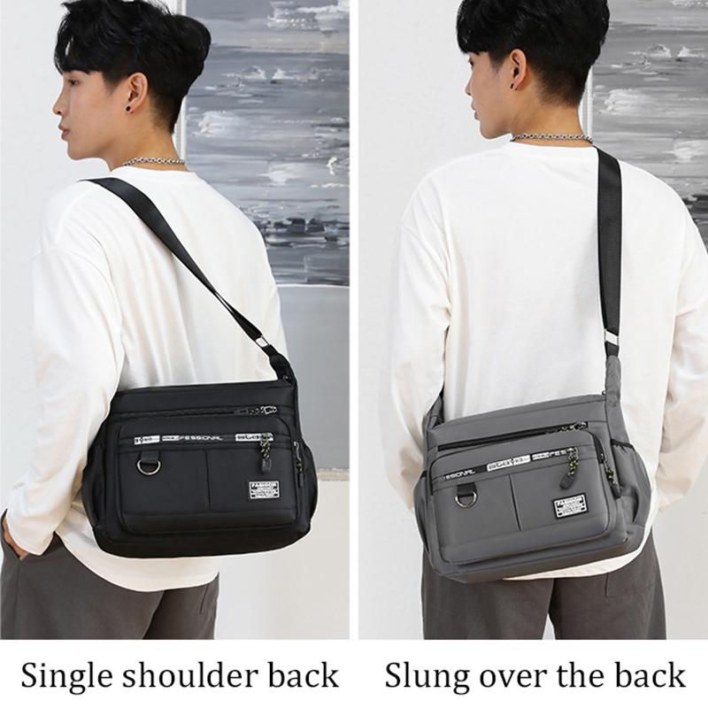 Men'S Messenger Bag Crossbody Shoulder Bags Men Small Sling Pack For Work Business Waterproof Oxford Packs Satchel Purse