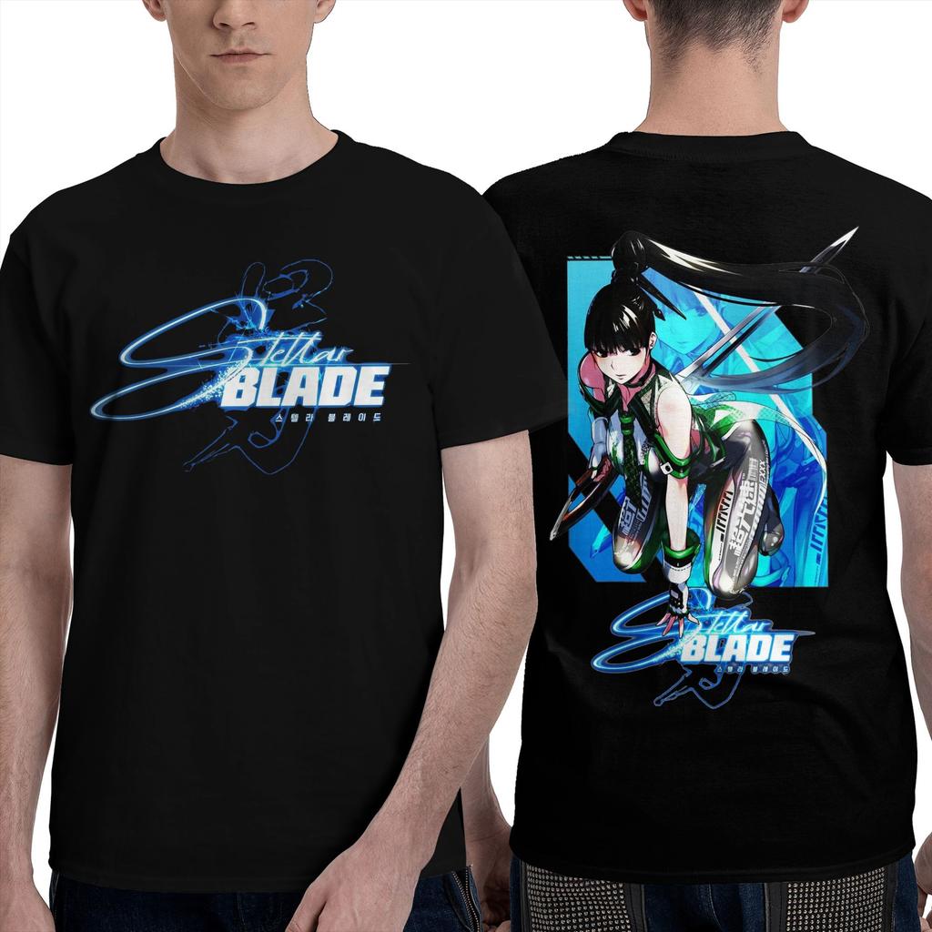 Oversized T-Shirt Stellar Blade Video Game Fans 100% Cotton T-Shirts Leisure Tee Shirt for Male Summer Y2K Short Sleeve Tops
