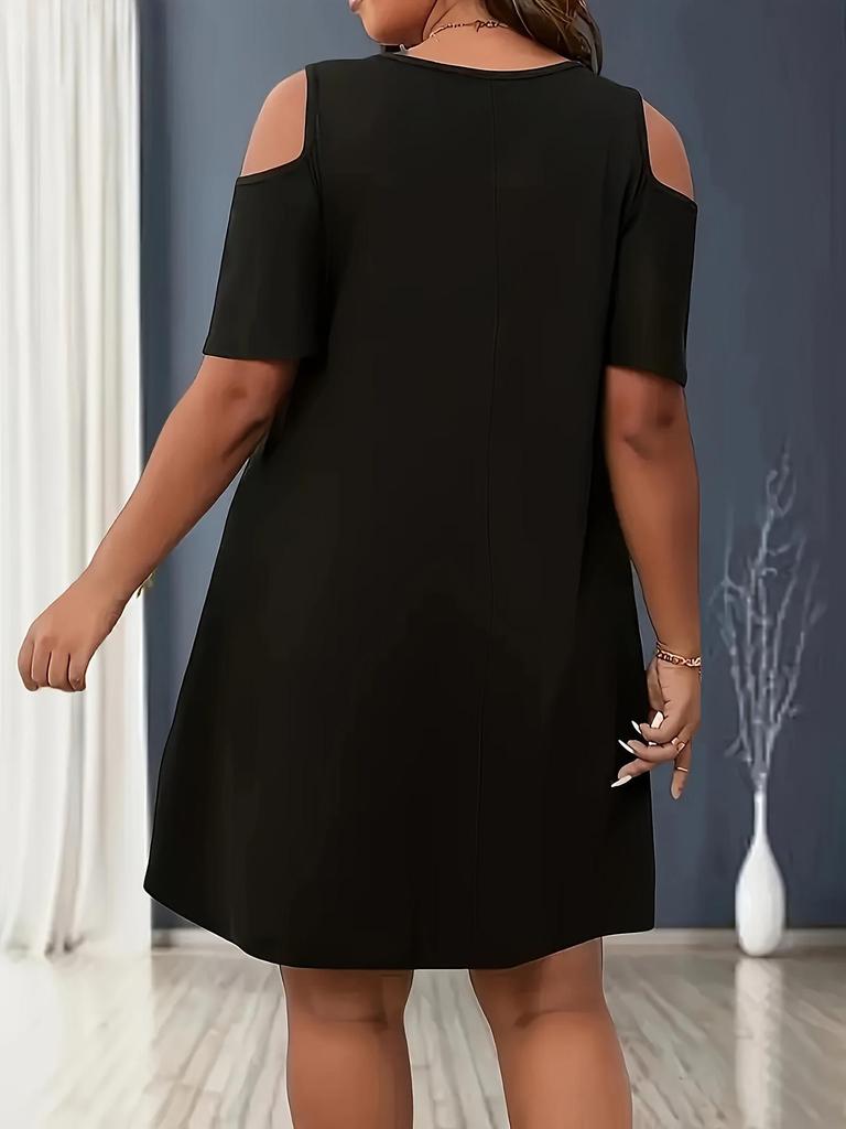 2026 Spring/Summer Plus Size Off-the-Shoulder Short Sleeve Dress for Women