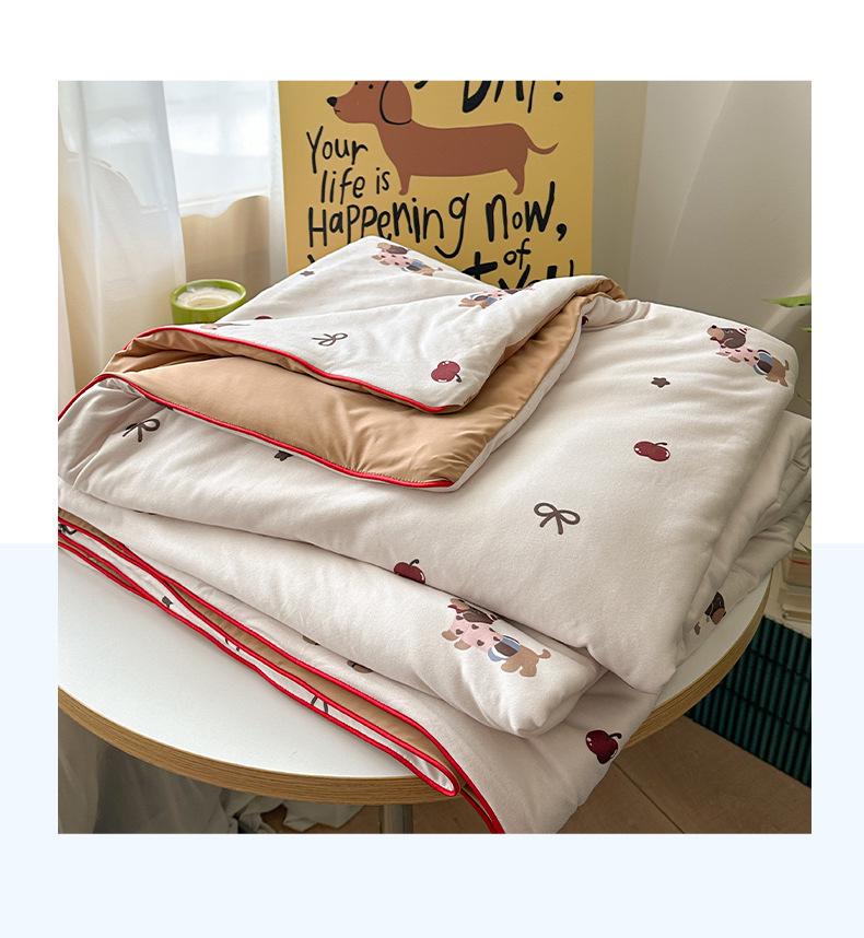 Cartoon Milk Knit Cotton Baby Quilt – Cooling Summer Blanket for Infants