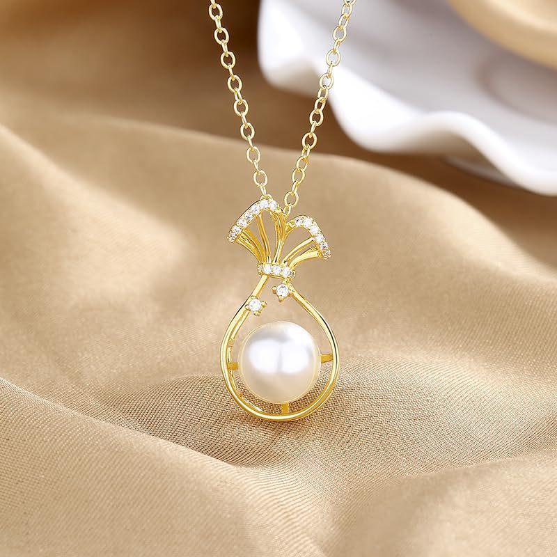 Korean-Style Freshwater Pearl Pendant Necklace – Elegant, Versatile Women's Fashion Accessory