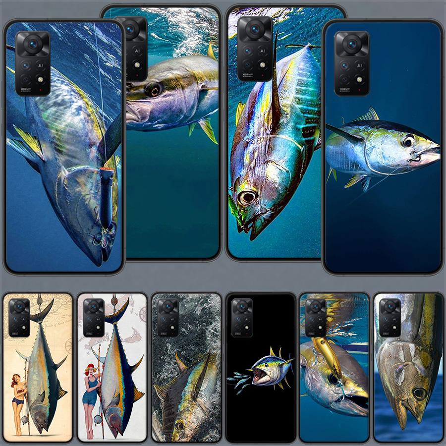 Ocean Sports Fishing for Tuna Phone Case For Redmi Note 13 14 15 Pro Plus 12 13C 12C 15C 9 10 10C 9T 9C 9A TPU Soft Cover Clear