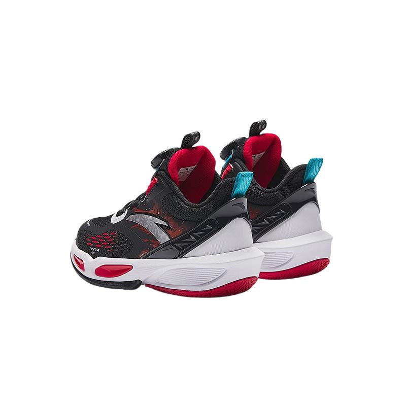 Anta Comfortable Casual Versatile Non-Slip Wear-Resistant Low-Top Kids Basketball Shoes Kids Sneakers Black Classic-Red 312519956-1