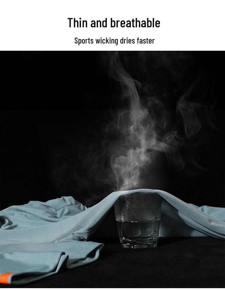 Ice Silk Men's Quick-Dry Short Sleeve T-Shirt, High Elastic, Breathable, Summer 2023 Casual Loose Fit Sports Top