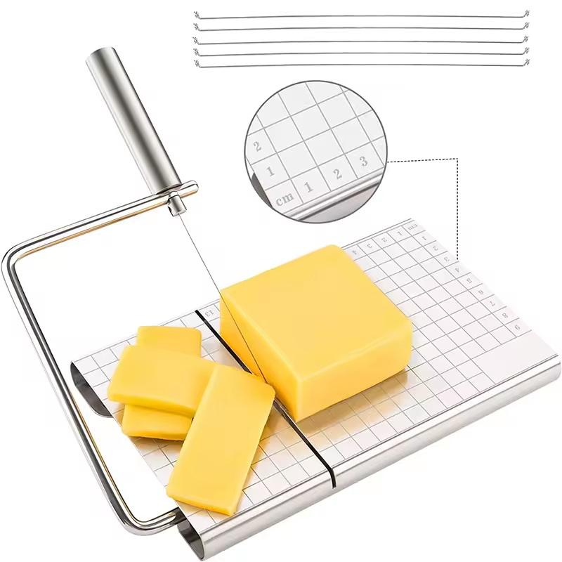 1Pc Cheese Slicer, Stainless Steel Cheese Cutter With Measurements, Heavy Duty Butter Cutter, Baking Tools, Kitchen Gadgets