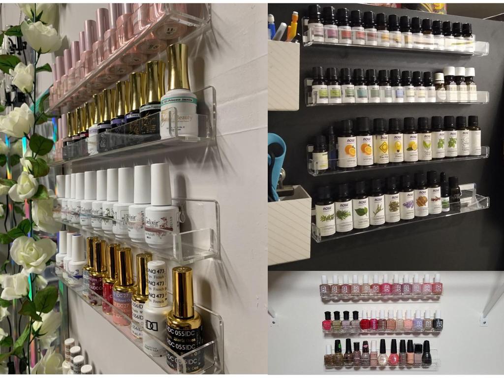 Étagère d'affichage pour vernis à ongles en acrylique à monter au mur