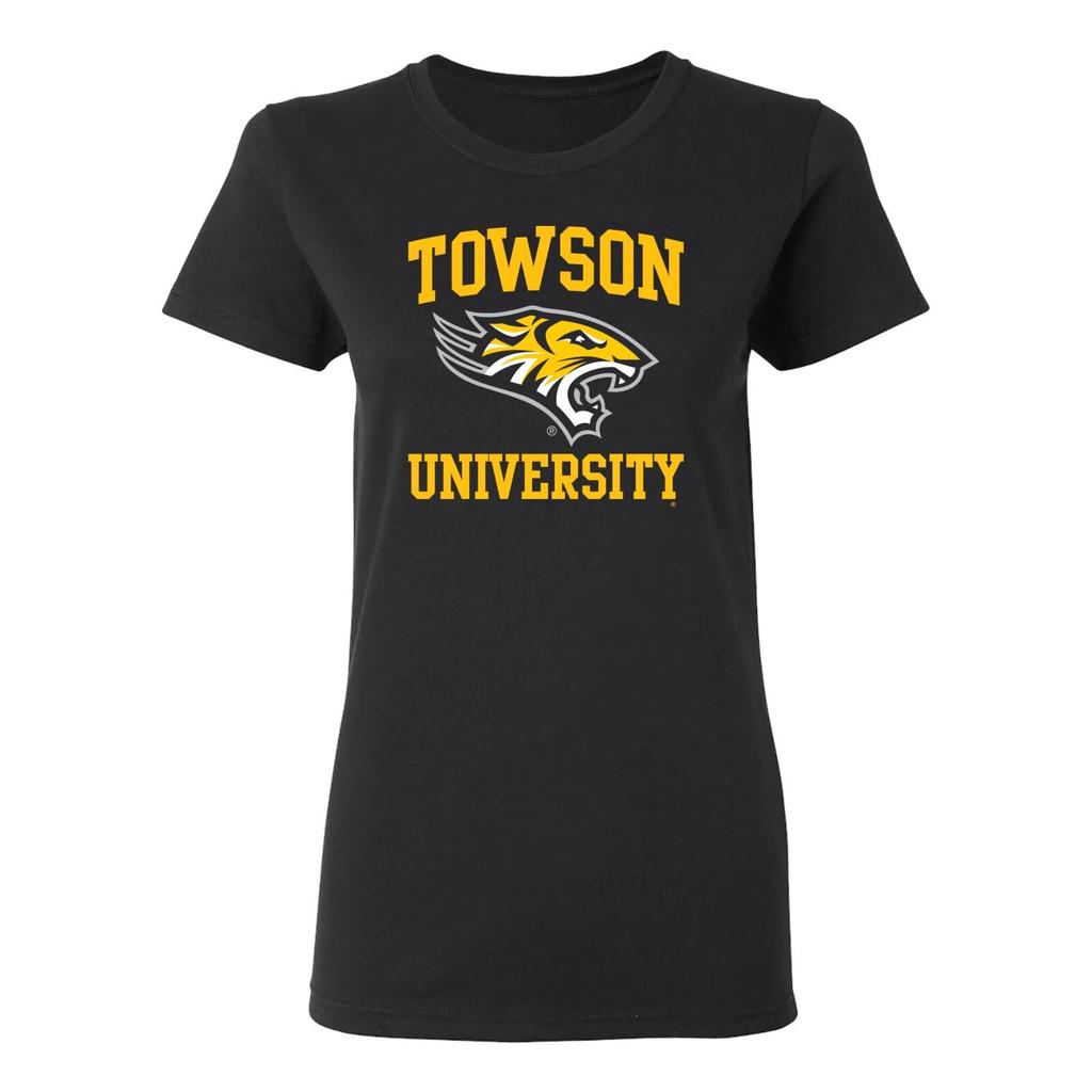 Towson Tigers Arch Logo Women's T-Shirt - Black