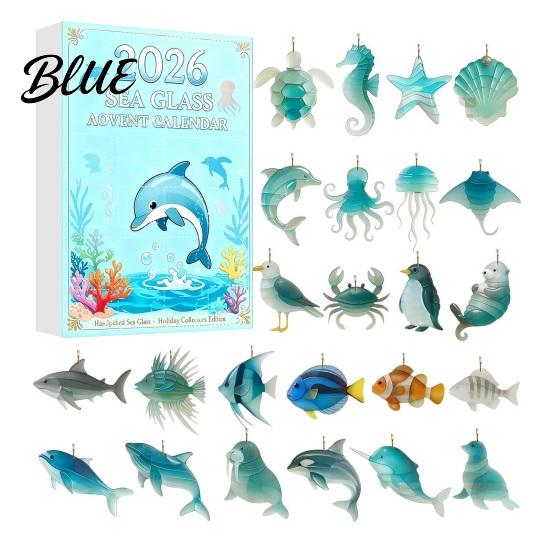 Christmas Tree Hanging Pendants Animal 2D Acrylic Advent Calendar Decorations 2026 Marine Animals Ornaments 24