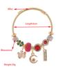 DIY Stainless Steel Beaded Bracelet Moon Butterfly Pendant Versatile Adjustable Couple Bracelet