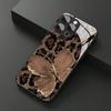 Luxury Butterfly Leopard Pattern Glass Material Phone Case For iPhone 17 16 15 14 Pro Max 13 12 11 16E 7 8 Plus XR XS X Cover