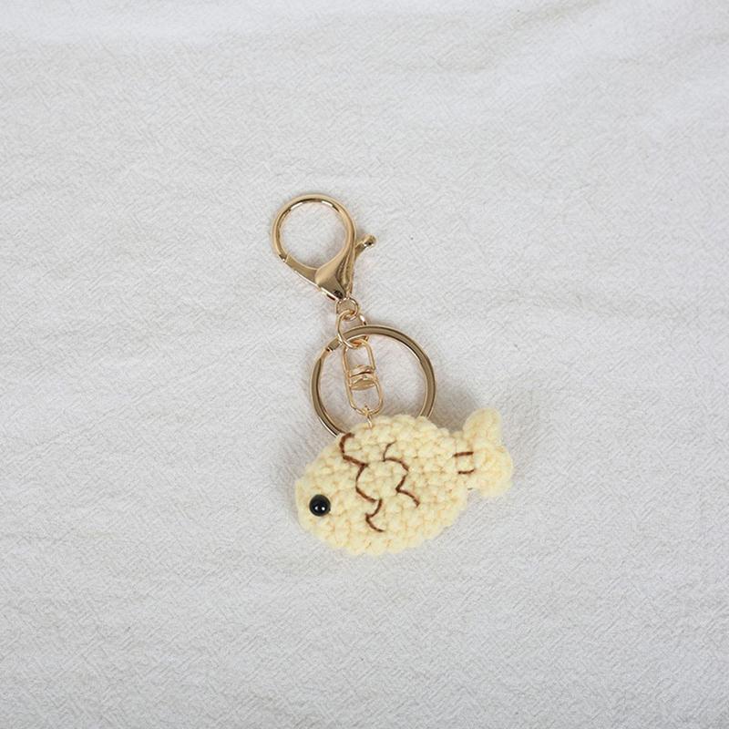Wollhäkeln Fisch Schlüsselanhänger Handgewebter Schlüsselring Anhänger Niedlicher Kleiner Kreativer Fisch Hängende Taschenanhänger Dekoration