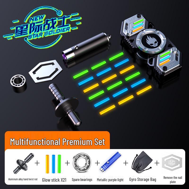 Yijue Luminous Deformable Finger Gyro - Kids' Stress Relief Toy with Black Tech