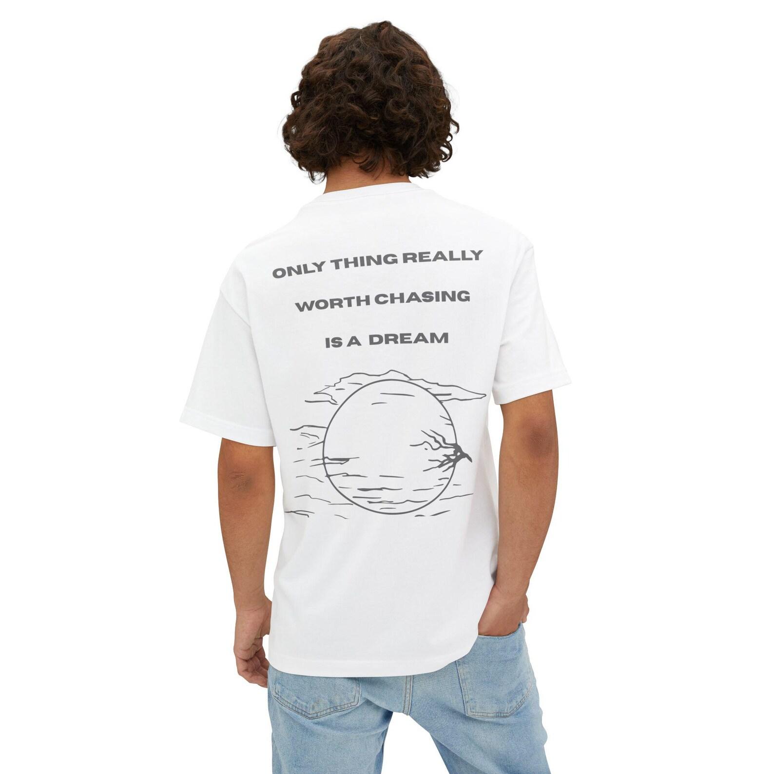 Dream Chasing Moon Illustration T-Shirt | Inspirational Quote S