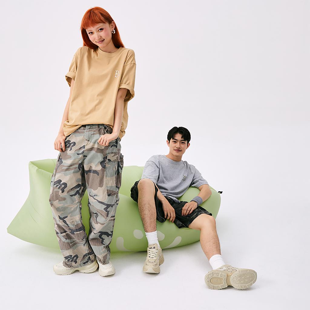 New MLB Boston Red Sox Basic Collection SS25 T-Shirt Unisex Light Beige Yellow 3ATSM0653-43BGL