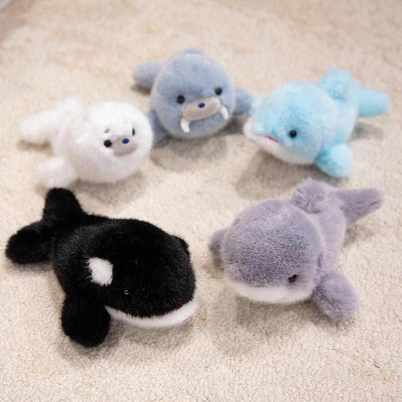 18Cm Cartoon Cute Marine Animal Plush Doll Shark Seal Sea Lion Whale Dolphin Plush Toy Home Decoration Appease Gift For Children