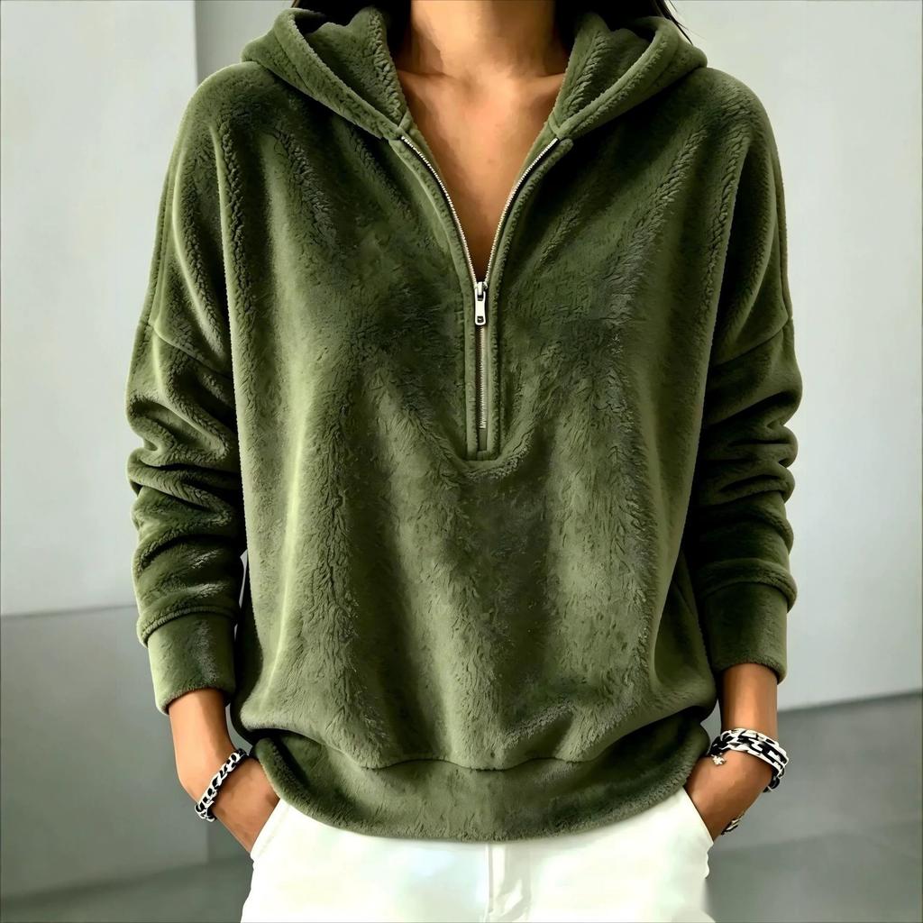 Women S Fall Winter Fleece Hooded Sweatshirt Casual