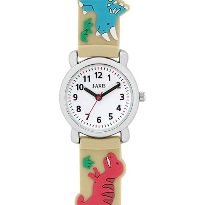 J-AXIS Kids Watch Dinosaur Analog Boy Child Commute TCL78 Beige