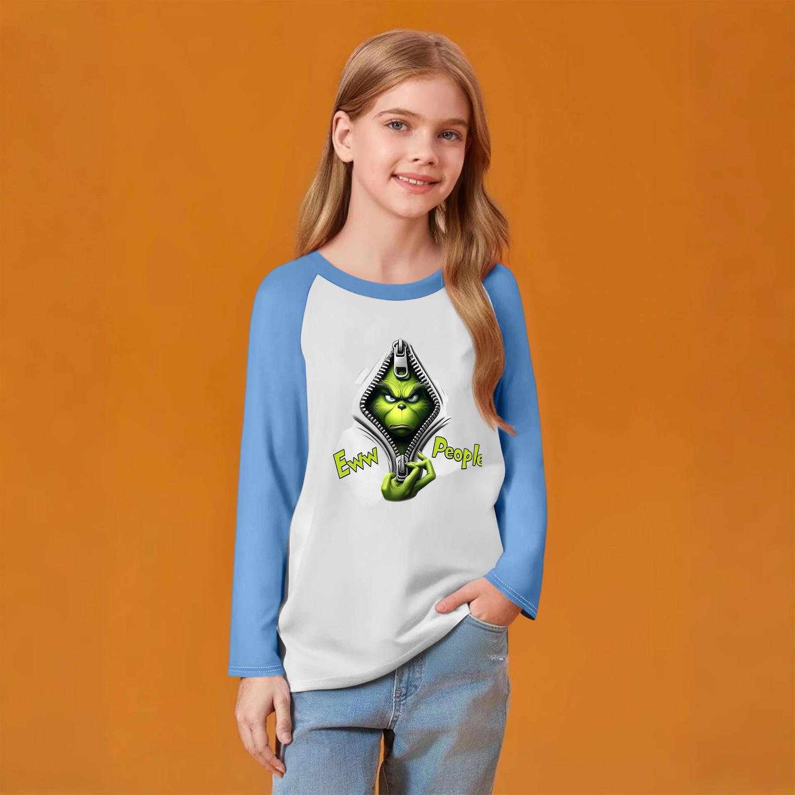 

Детский модный удобный пуловер с рождественским принтом на шее, топ с длинным рукавом 130