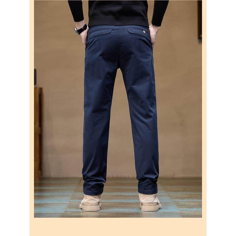 Men's Casual Business Pants, Spring and Autumn 2024 New Style, Loose Fit, Stretchy, Straight-Leg, Versatile Long Pants