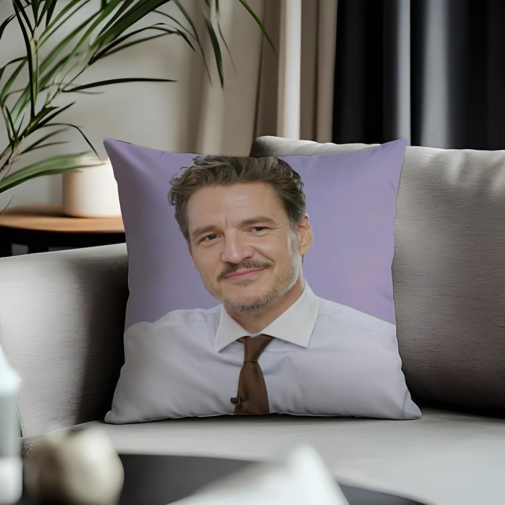 Fashion PPpedro Pascalful Cushion Cover Antidustmite Pillowcase Invisible Zipper Silky Short Plush Sofa Cushion Cover