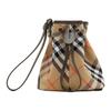 Borsa a secchiello con coulisse a quadri vintage, Borsa a tracolla in tela a quadri beige con finiture in pelle, Borsa a spalla per outfit quotidiano, Viaggio e Festa 80939161