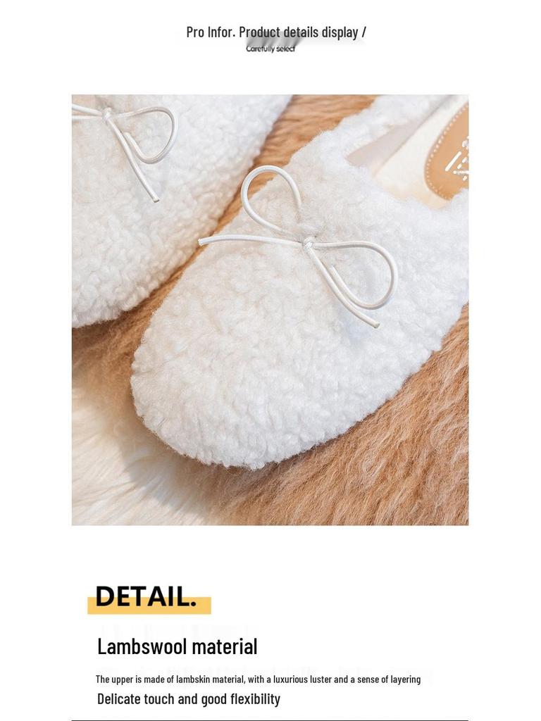 Damskie futrzane kapcie zimowe: Okrągły nosek, Płaska podeszwa, Pluszowe wnętrze - Rozmiary 41-43