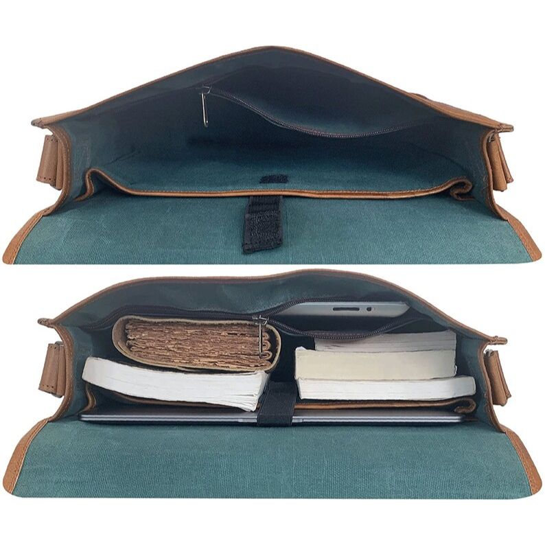 Echtleder Laptop Messenger handgemachte Vintage Tasche für Männer Frauen - Vollnarbenleder Laptop Satchel Büro Umhängetasche