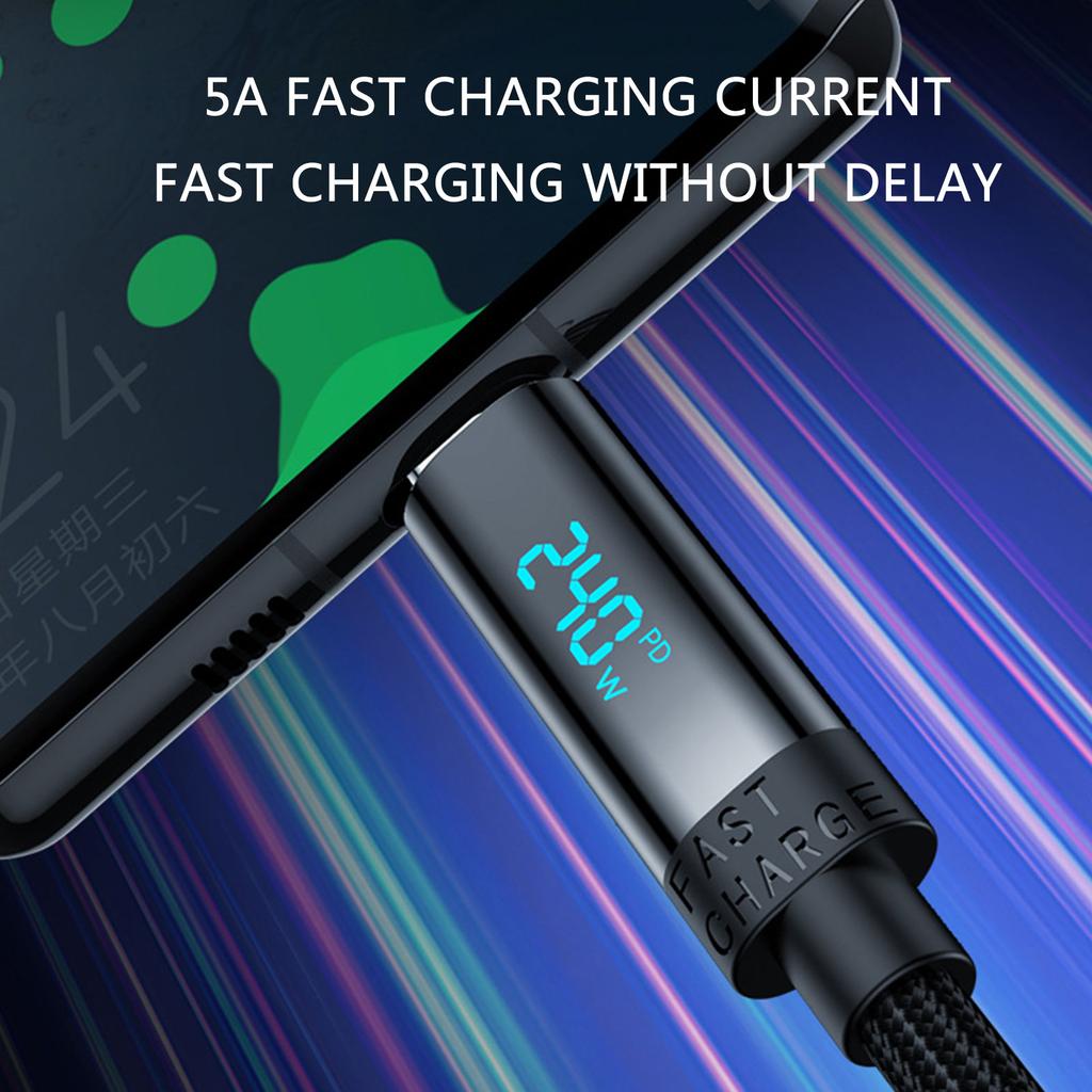 Fast Speed USB C To USB C Charging Cable 48V 5A 240W Type C Power Delivery Wire for Smartphones Tablets Laptops