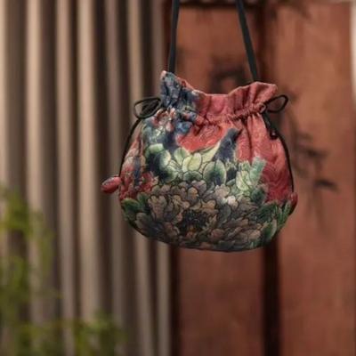 Dragon Scale Pattern Ingot Retro New Chinese Style High Value Portable Shoulder Messenger Bag Pure Hand Adjustment Bag