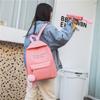 Charming College Style Women's Canvas Backpack Set With Plush Pendant And Pencil Case