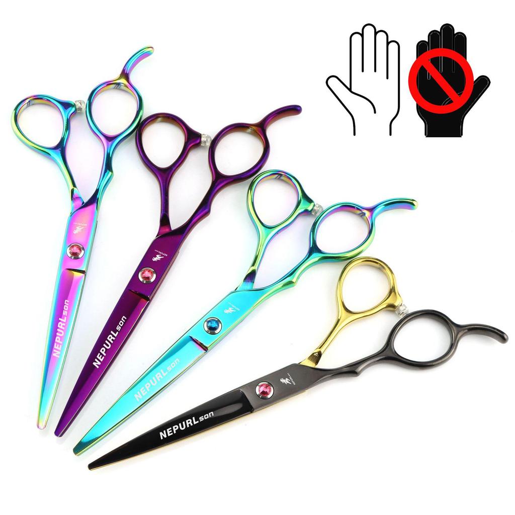 6.0" Multi-color Left-handed Straight & Thinning Shears