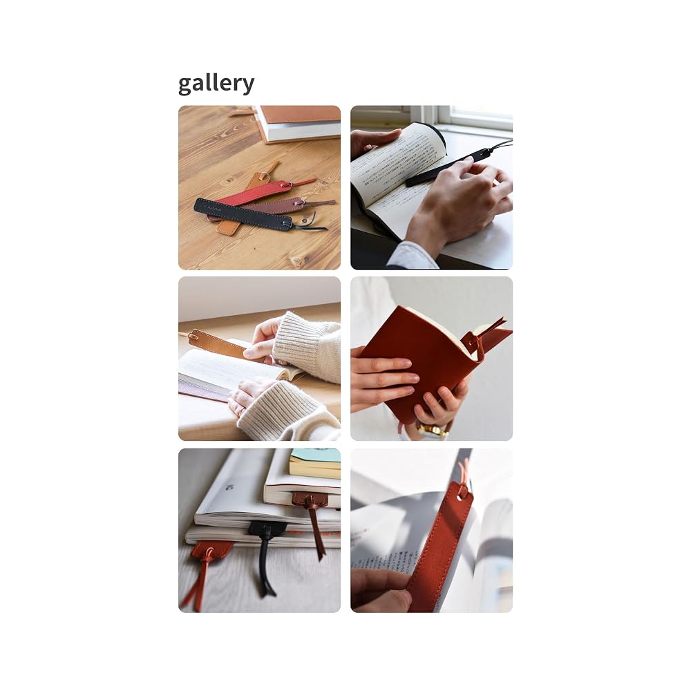 aso Himeji Leather Genuine Leather Bookmark, Made in Japan, Bookmark ZE-V159, Set of 5 Colors