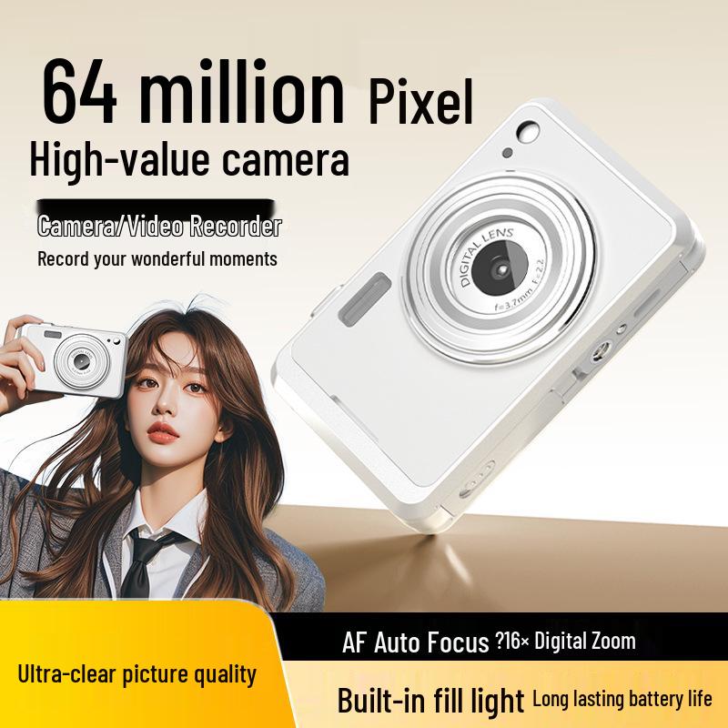 Retro Card-Sized HD CCD Camera for Students and Travel Photography