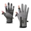 Autumn and Winter Warm Gloves Men Plus Velvet Thickened Cold Proof Waterproof Zipper Cycling Gloves Anti Slip Touch Screen Outdoor Sports