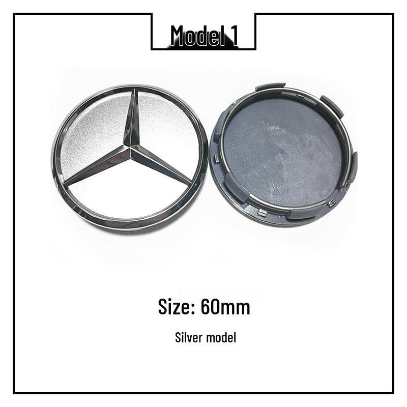 Mercedes 60mm Wielnaafdop Embleem - Zwart