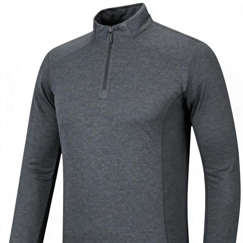 PERFEITO CRIATIVO Men's Stand-Up Collar Long Sleeve T-Shirt